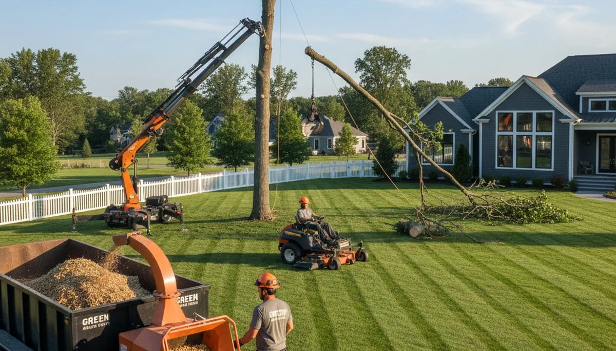 Professional lawn care service team maintaining healthy grass in Palm Harbor, FL