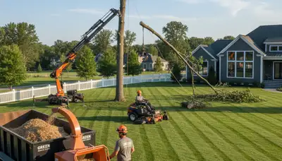 Professional lawn care service team maintaining healthy grass in Palm Harbor, FL