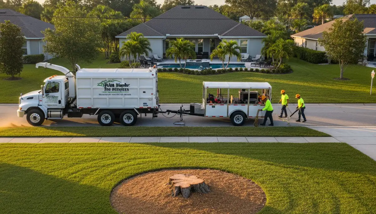 Stump grinding and site restoration after tree removal in Palm Harbor, FL by Chop Chop Tree