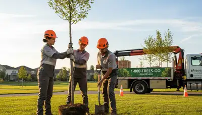 Arborist planting native tree in Palm Harbor, FL yard for expert tree service and landscaping