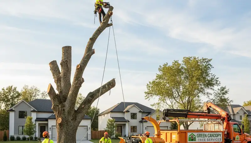 Arborist performing tree removal in Palm Harbor, FL for safe property and healthy landscape maintenance