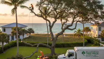 Professional tree removal service in Palm Harbor FL safely cutting down large oak tree