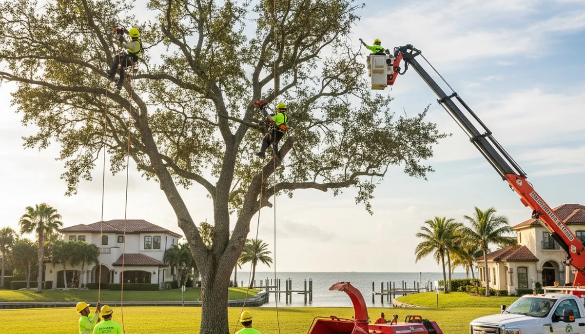 Professional tree removal service in Palm Harbor FL by certified arborists safely clearing large trees