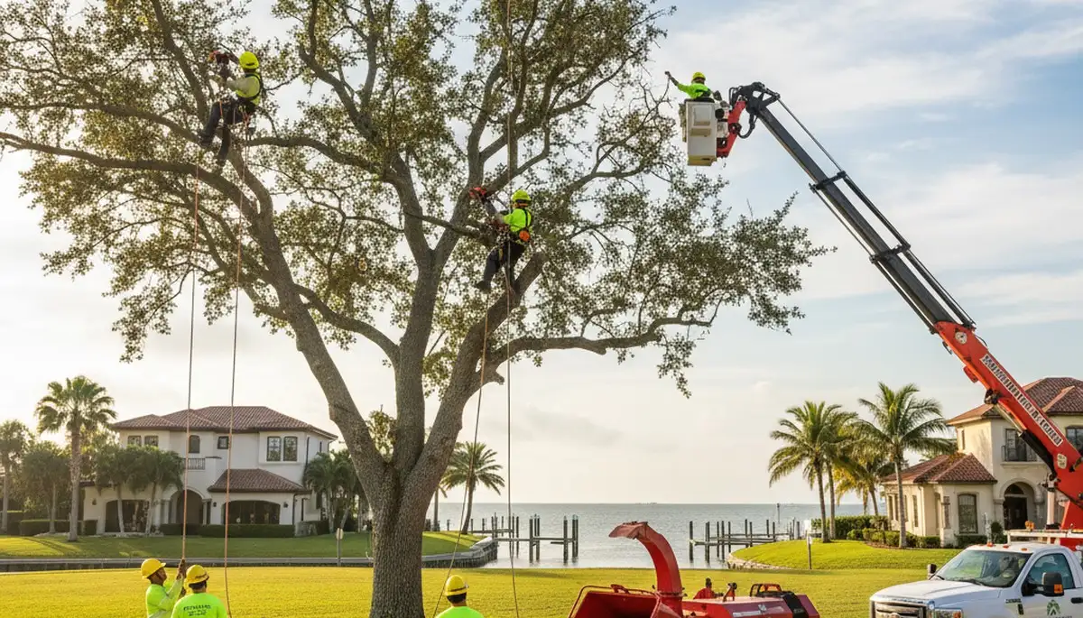 Professional tree removal service in Palm Harbor FL by certified arborists safely clearing large trees