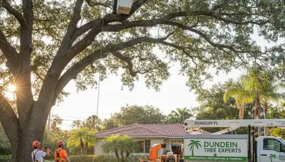 Professional tree removal service crew working safely in Palm Harbor FL