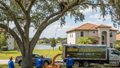 Professional tree removal service in Palm Harbor FL clearing large oak safely