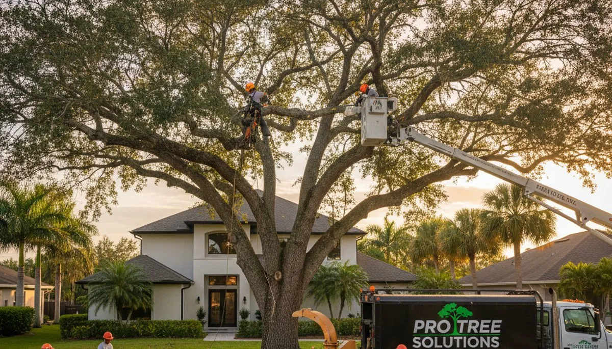 Professional tree removal service in Palm Harbor FL safely cutting and clearing large trees