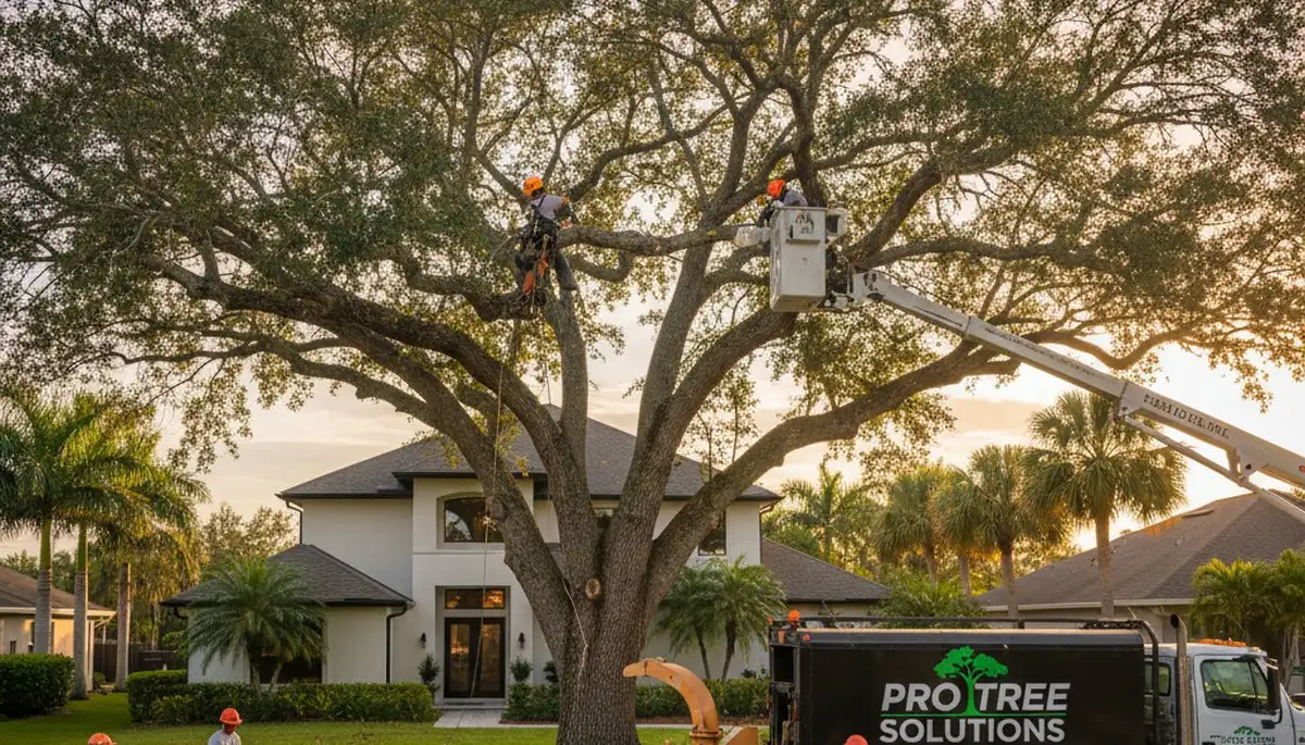 Professional tree removal service in Palm Harbor FL safely cutting and clearing large trees